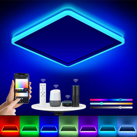 Annaror smart LED ceiling light with WiFi provides bright, even illumination for any room