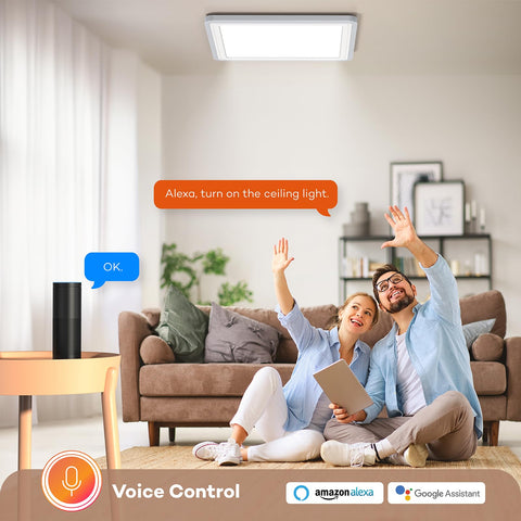 Annaror square flush-mount light offers a sleek, low-profile ceiling look