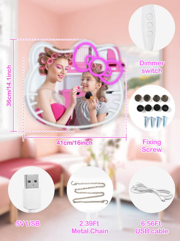 ANNJET large 16x14 vanity mirror with remote for adjustable brightness.