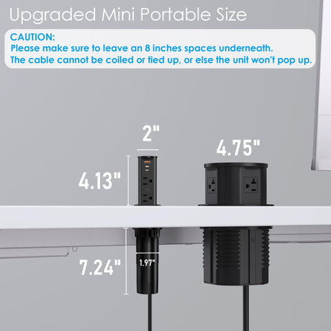ANNQUAN pop-up outlet built-in spring mechanism retracts smoothly for tidy counter surfaces.