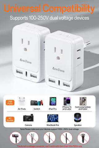AnnTane USA-to-Europe compatibility across multiple European destinations