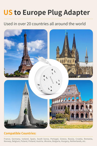 AnnTane retractable power strip for tidy, compact packing on trips