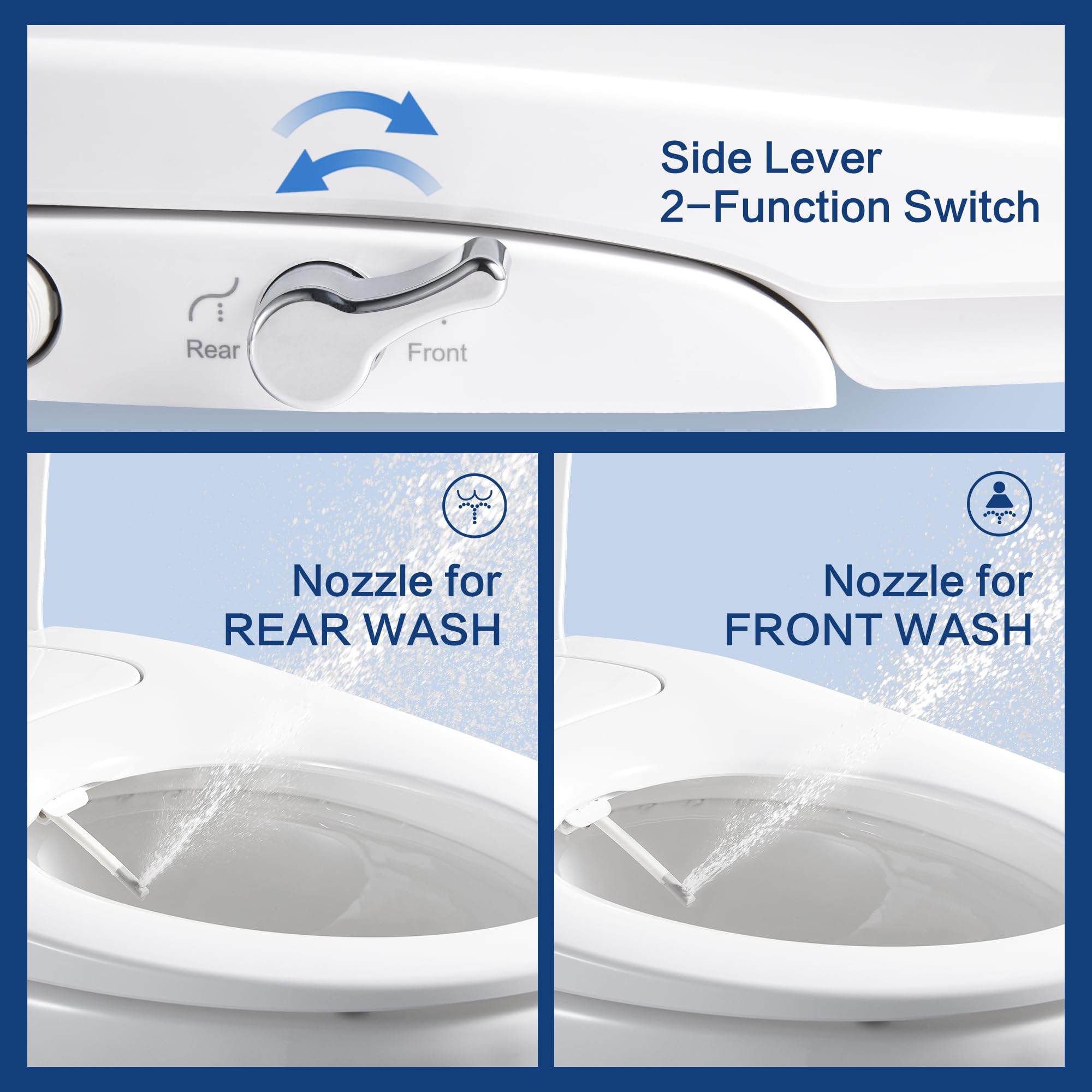 ANNWA front wash nozzle delivers precise front cleansing for daily comfort.