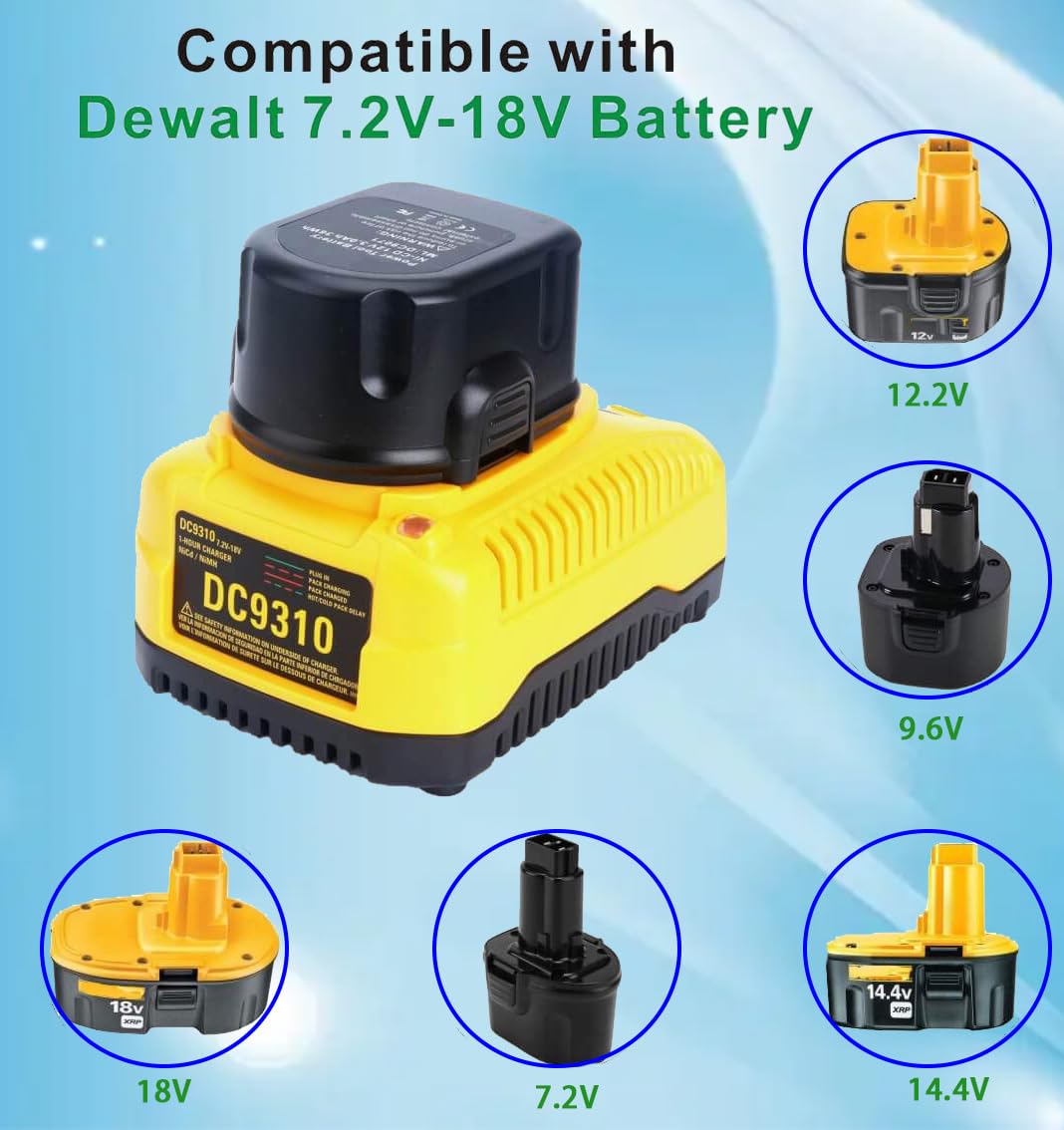 ANOPIW DC9310 compatibility view shows compatible battery types for selection