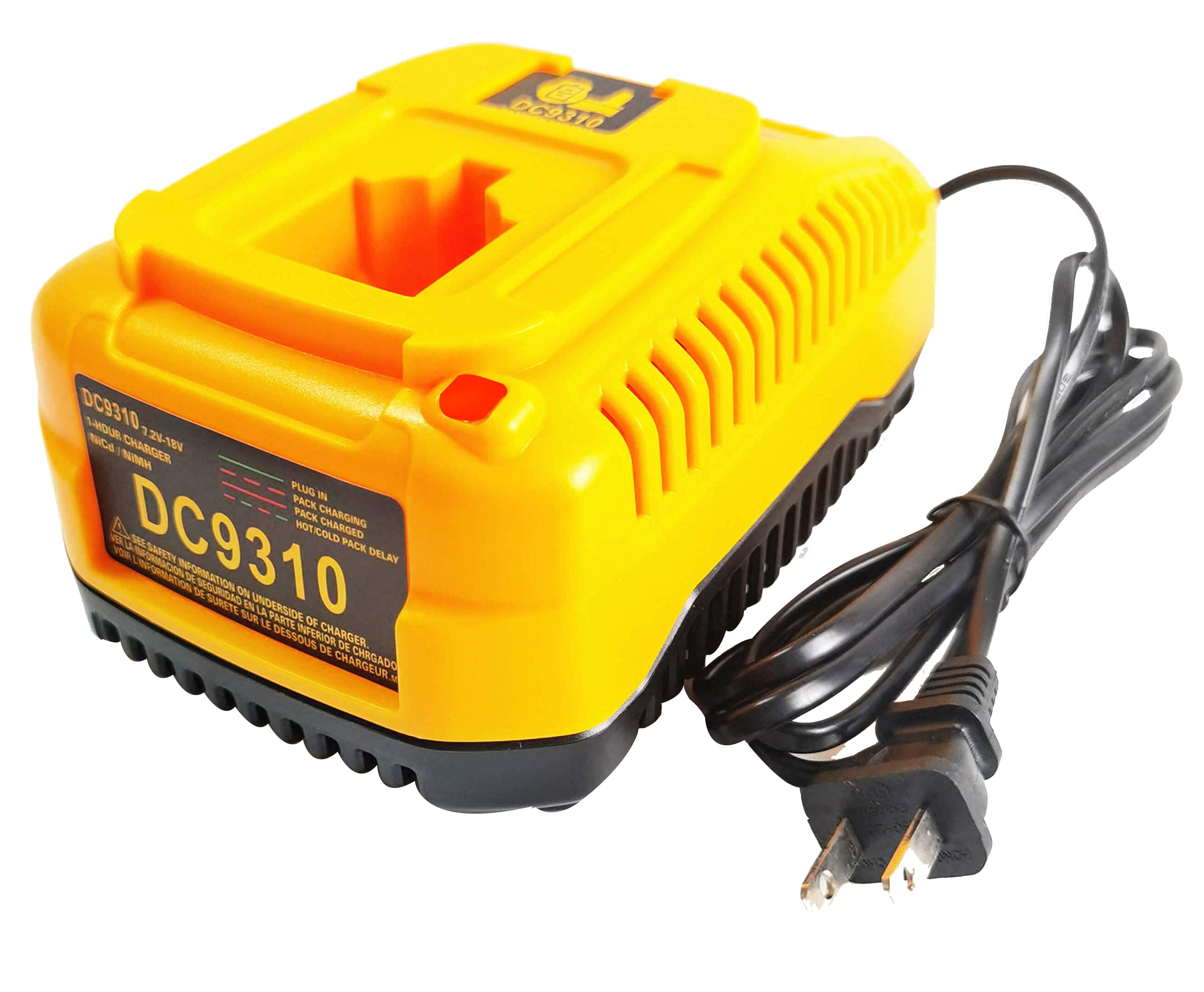 ANOPIW DC9310 front view showing a compact charger for Dewalt batteries
