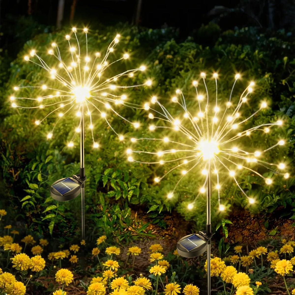 Anordsem solar garden lights shape starbursts along a path for ambient glow