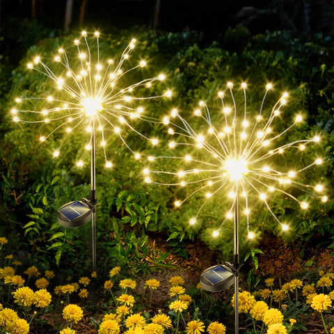Anordsem solar garden lights shape starbursts along a path for ambient glow