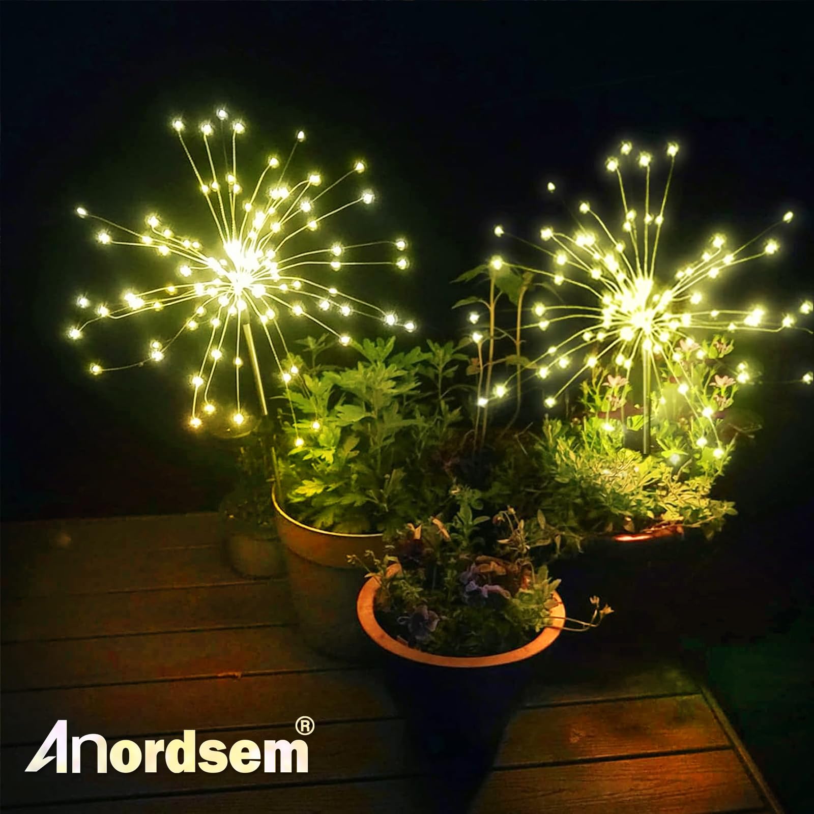 Anordsem solar panel powers long lasting outdoor illumination after sun