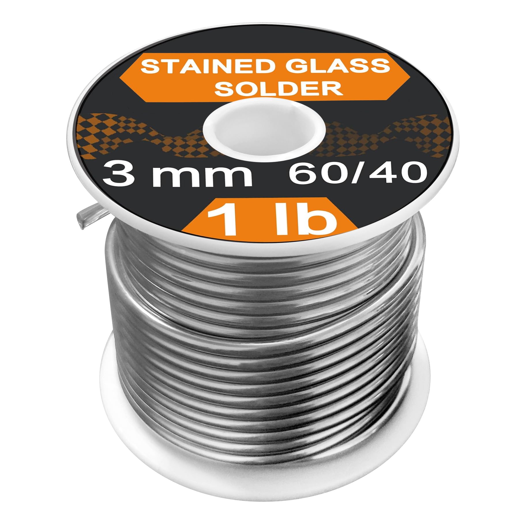 ANOSON 60/40 solder label on spool showing 1 lb weight for planning