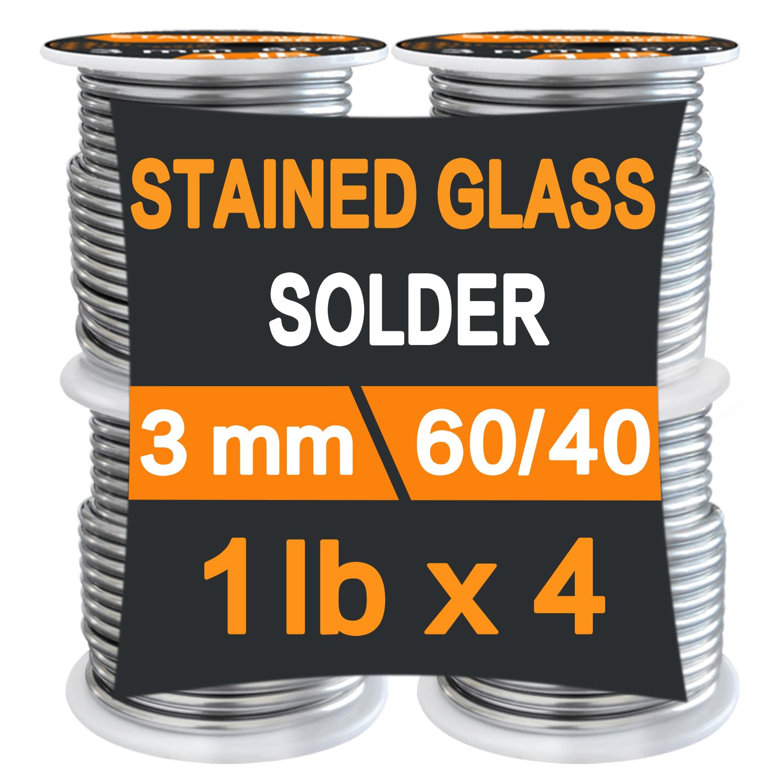 ANOSON 60/40 stained glass solder 3mm spool for smooth copper foil seams.