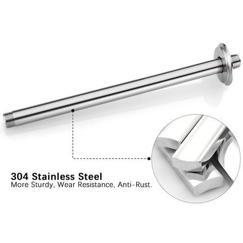 Anpean bathroom scene with brushed nickel shower arm for luxury rainfall experience.