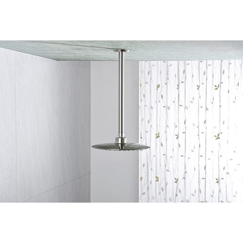 Anpean brushed nickel shower arm installation setup demonstrates easy ceiling mounting.