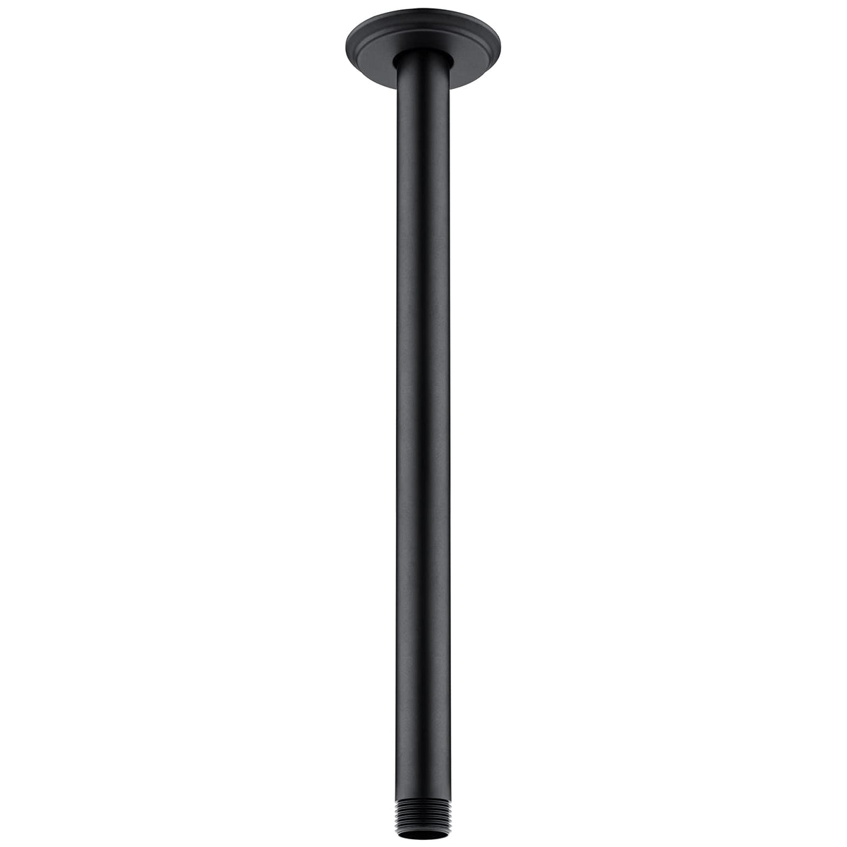 Anpean 12-inch ceiling shower arm in matte black with anti-rust steel for durability.