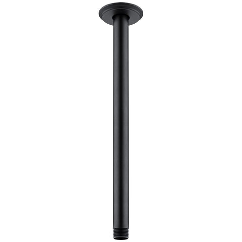 Anpean 12-inch ceiling shower arm in matte black with anti-rust steel for durability.