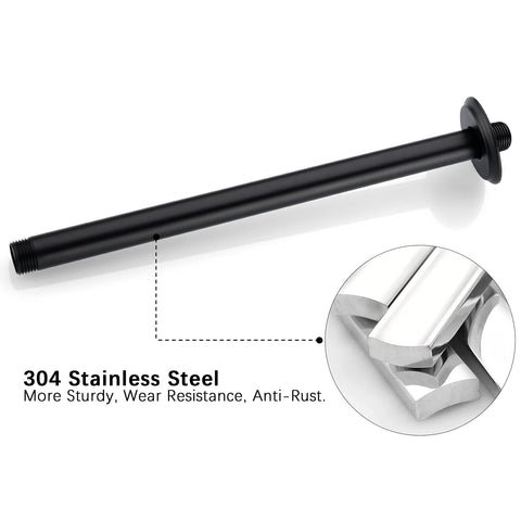 Anpean stainless steel shower arm with anti-rust coating.