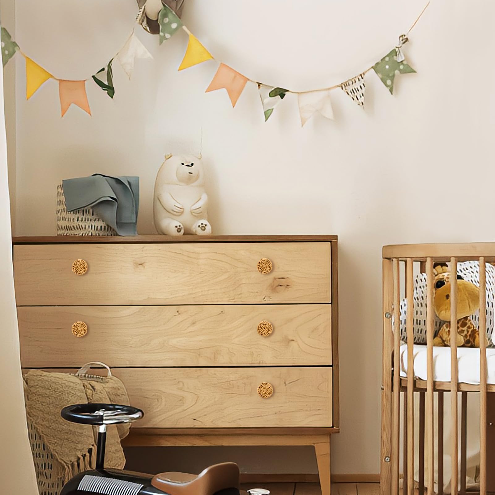 ANPHSIN beech wood drawer knob features a smooth, durable grip.