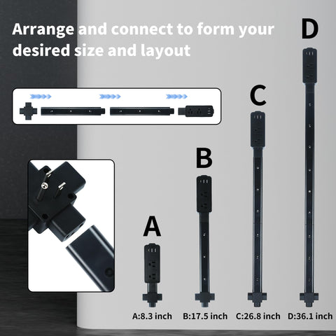 Anpool multi-direction outlet head enables precise cord positioning around obstacles