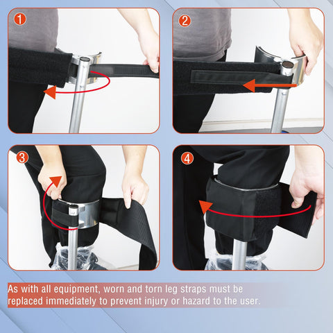 Anpoole drywall stilt straps hook-and-loop fasteners in action