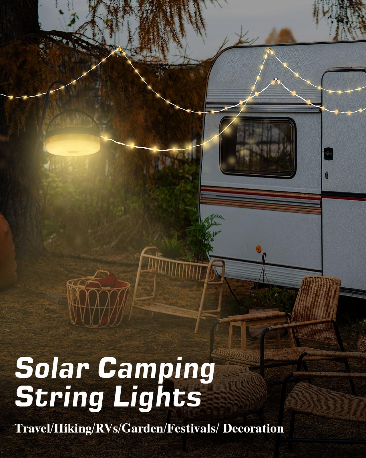 Anpro lights ideal for dusk-to-dawn campsite ambience and decoration