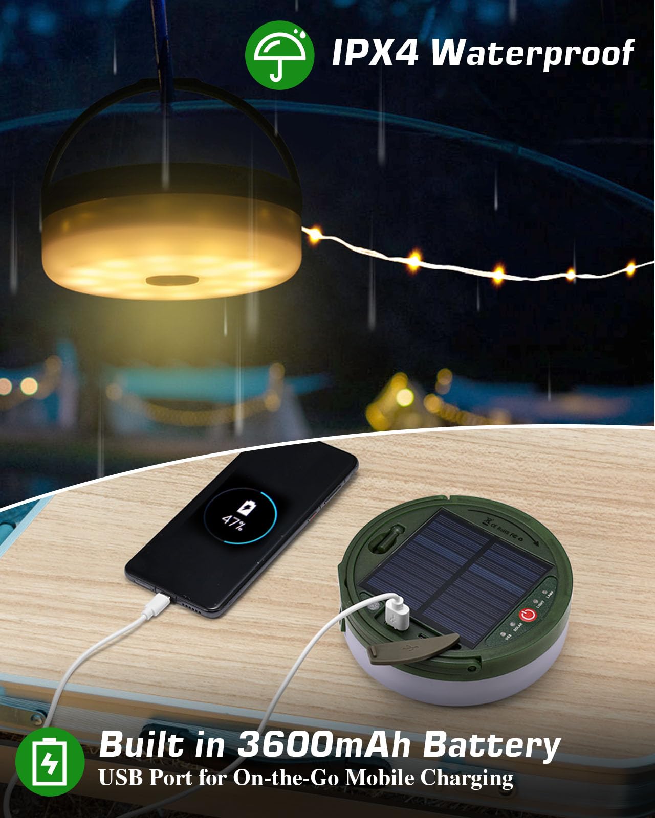 Anpro IPX4 weatherproof design suitable for outdoor conditions