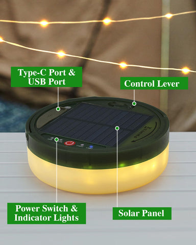 Anpro setup on a tent or garden for versatile illumination