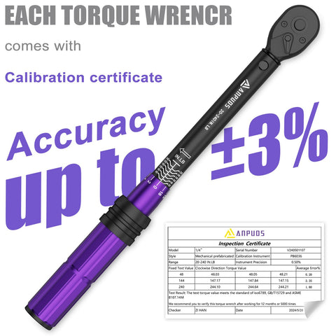 ANPUDS aluminum body bicycle torque-wrench shot emphasizes lightweight comfort during rides.