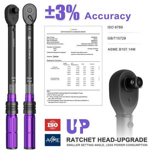 ANPUDS torque wrench calibration report and serial number ensuring traceability