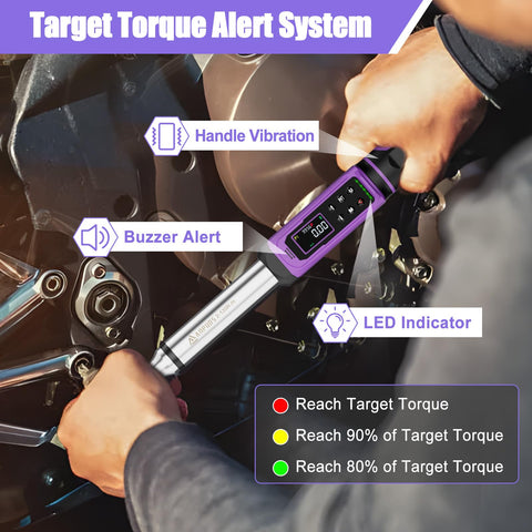 ANPUDS digital torque wrench triple alert system aids safe tightening.