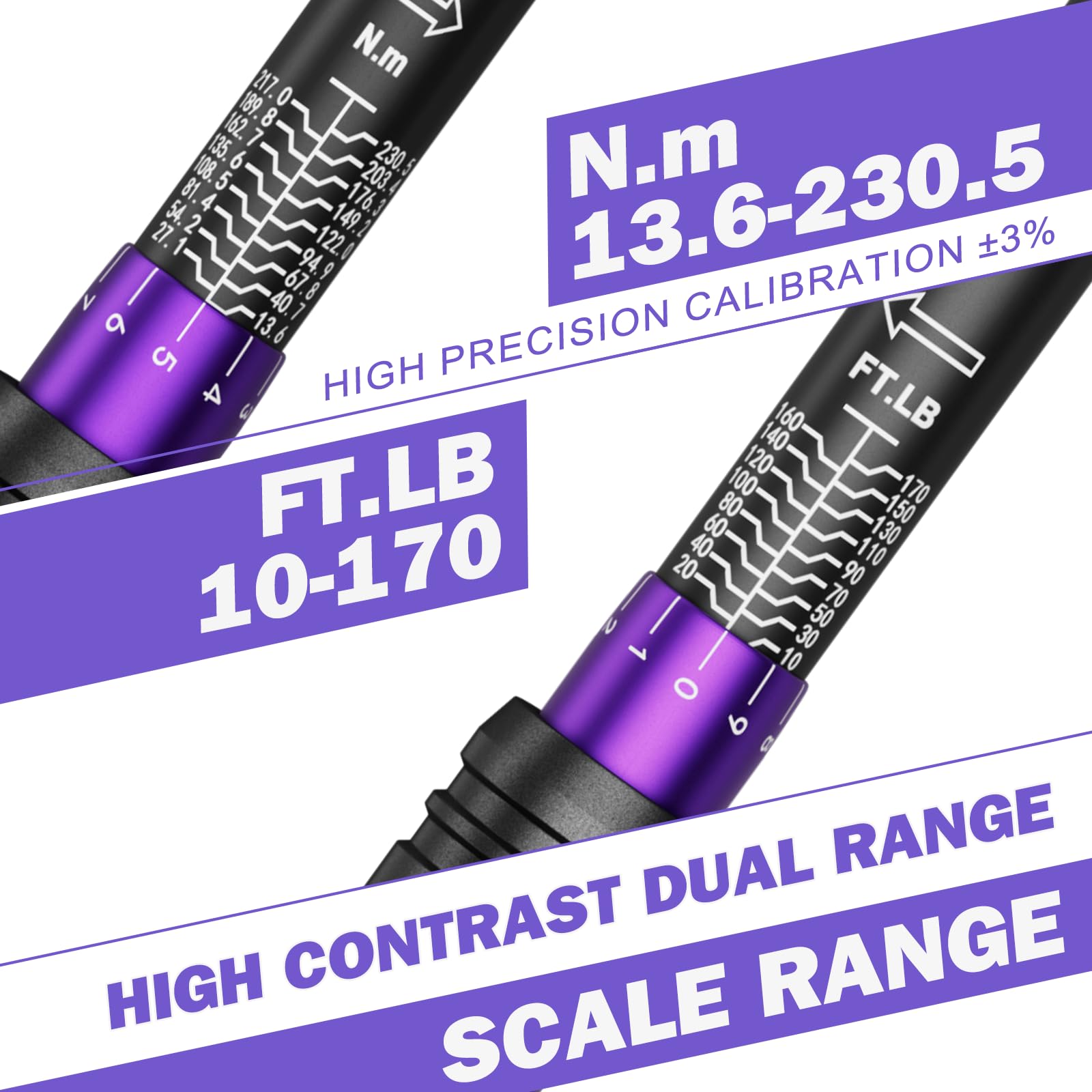 ANPUDS torque wrench dual-range scale shown for precise torque selection