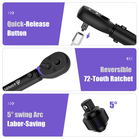 ANPUDS locking-knob setup image highlights easy torque presetting for quick work.