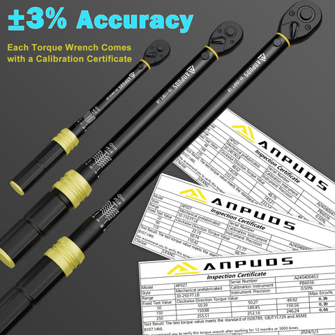 ANPUDS torque wrench half-inch drive for heavy-duty fasteners and high torque settings.