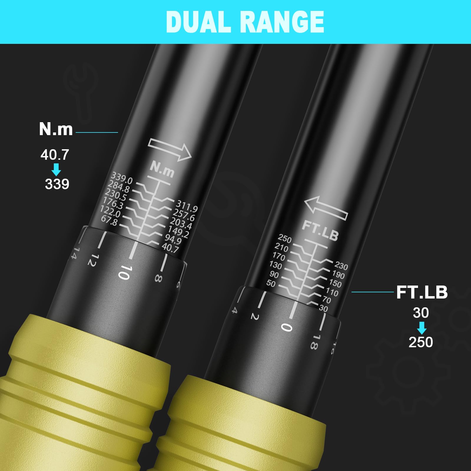 ANPUDS torque wrench quick-release head supports fast socket changes.