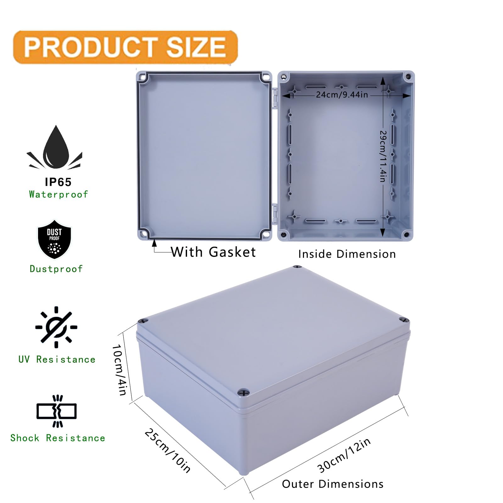 Anpugaolao ABS project box with waterproof lid for outdoor use.