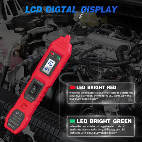 Ansbell tester with 14.7 ft cord reaches engine bay or trunk.