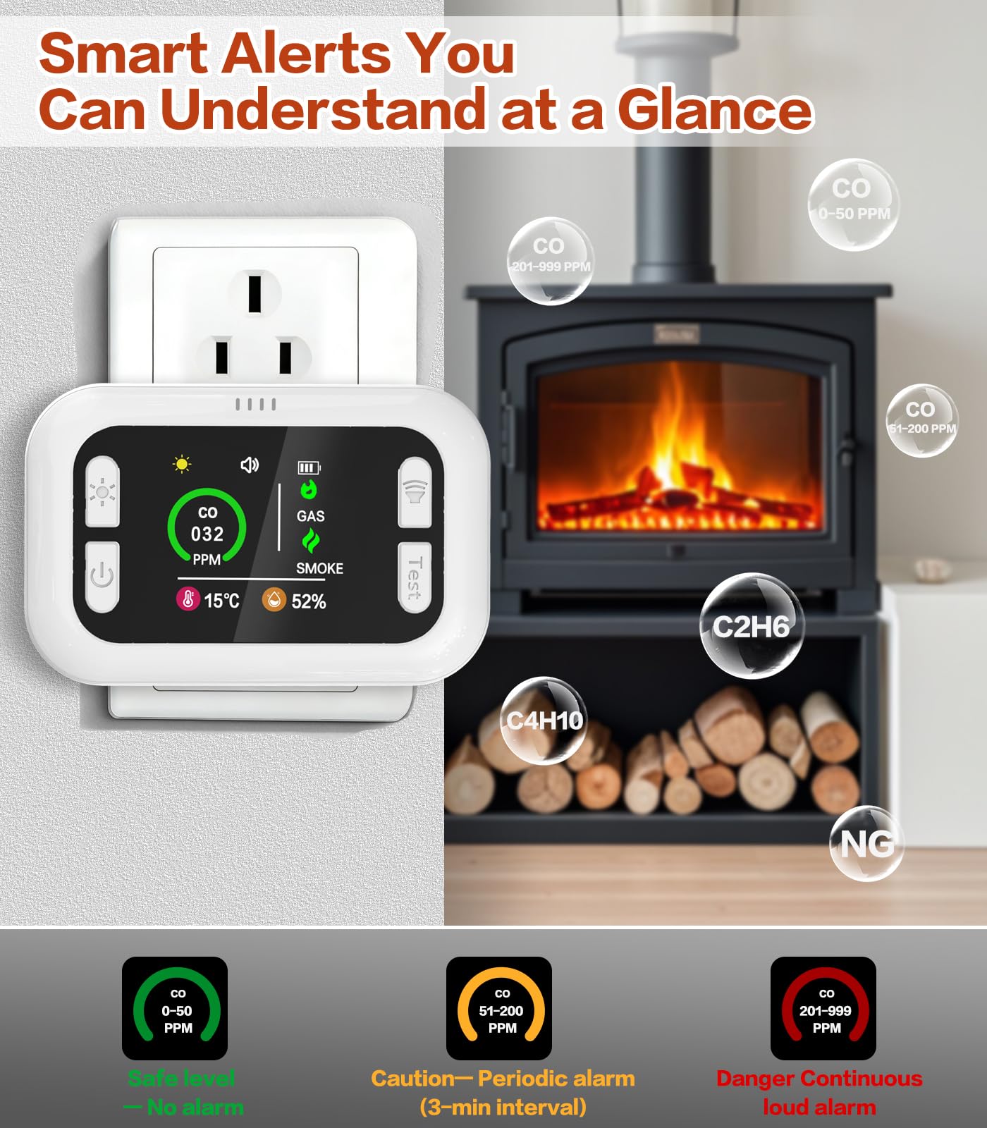 Ansbell HD display with adjustable brightness for easy reading.