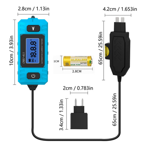 Ansbell handheld automotive tester fits in a tool bag for portable diagnostics.
