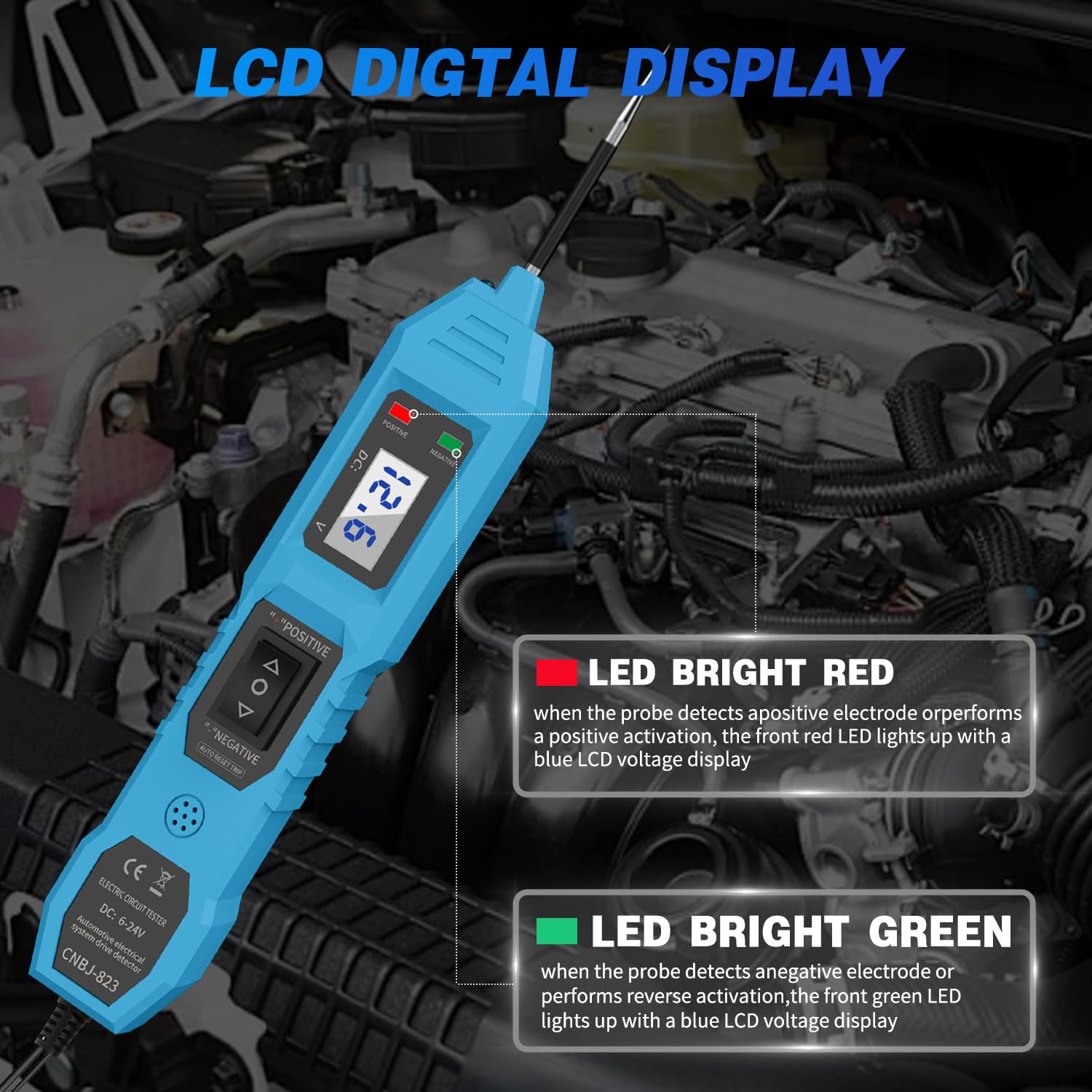 Ansbell Power Circuit Probe Tester buzzer alert indicates overload for safety.