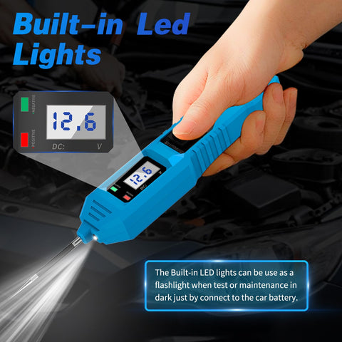 Ansbell Power Circuit Probe Tester LCD display with real-time voltage readouts.