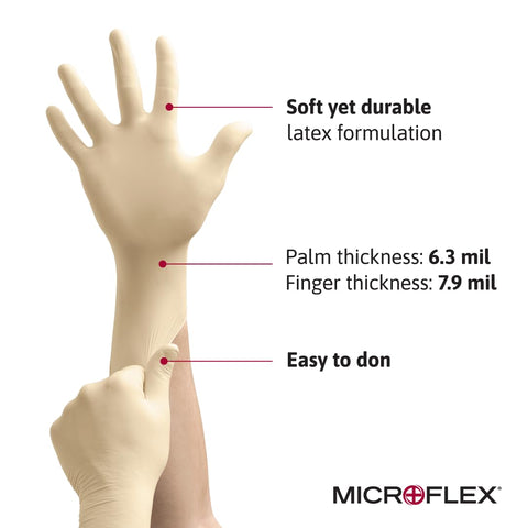 Ansell Microflex Diamond Grip MF-300 gloves with textured fingers for better grip.