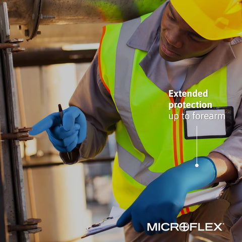 Ansell Microflex SG-375 ambidextrous gloves in small size for flexible use.