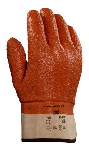 Ansell Winter Monkey Grip 23-173 raised finish PVC glove for waterproof grip on wet surfaces.