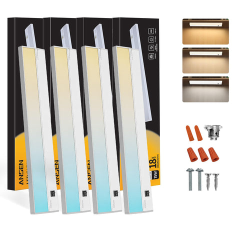 Ansen 4Packs under-cabinet lighting installed under a kitchen cabinet for bright task lighting.