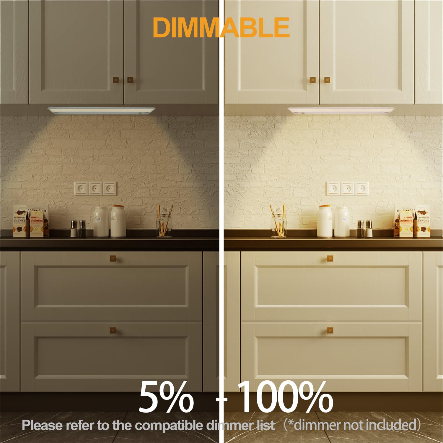 Ansen under-cabinet light featuring CRI 92+ and R9 90+ color rendering.