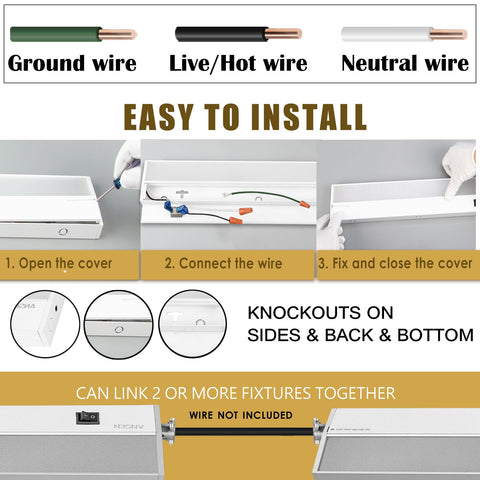 Ansen lighting brightens kitchen shelves and closets with clean, crisp light.