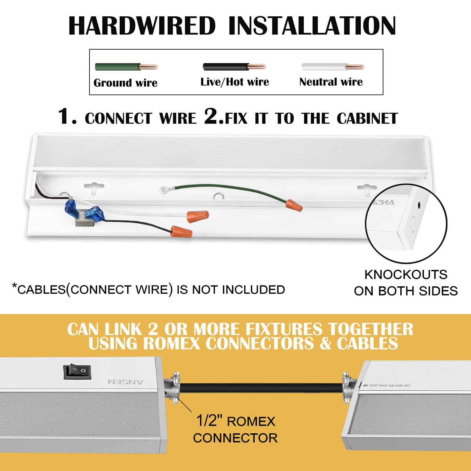 Ansen under-cabinet light 1720lm with strong color accuracy