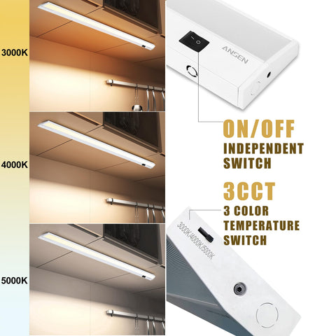 Ansen 3000K warm white under-cabinet light for cozy task lighting.