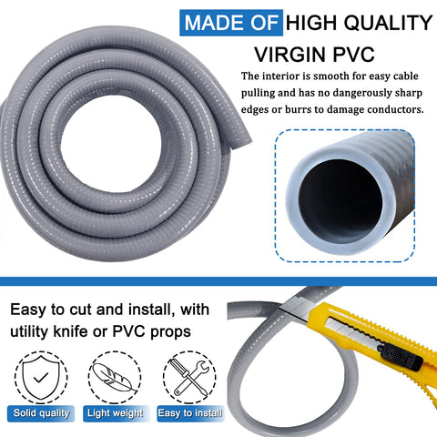 Ansgery conduit with three 90-degree fittings for smoother turns.