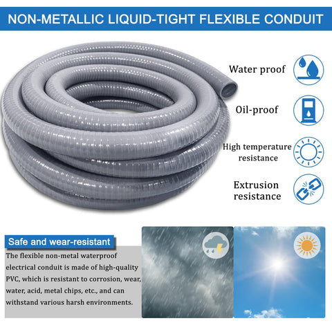 Ansgery conduit resistant to water, oil, and corrosion for outdoor durability.