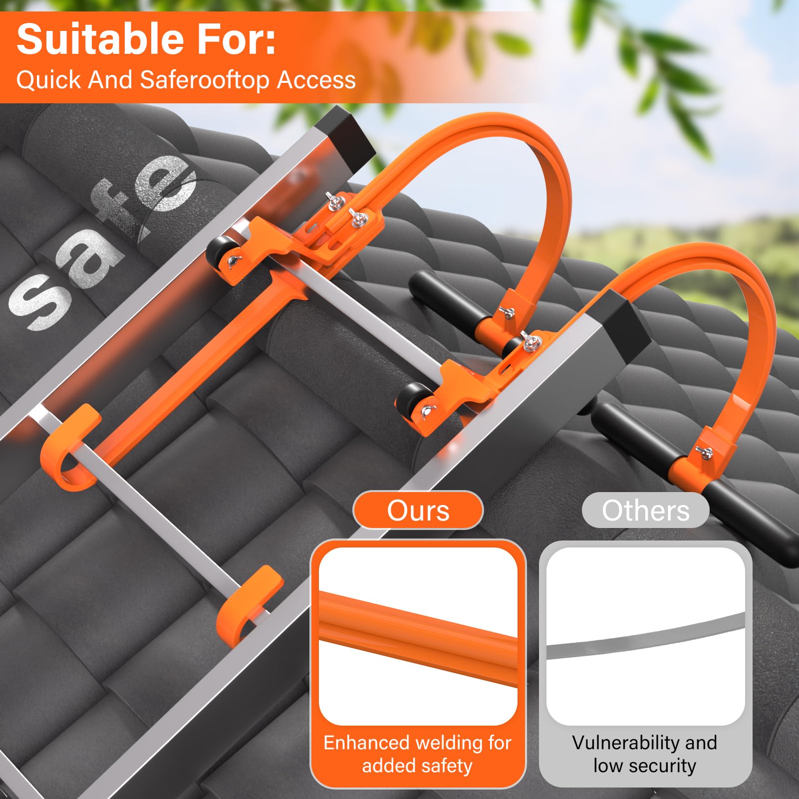 Ansgery heavy-duty steel ladder stabilizer highlights durability and load support