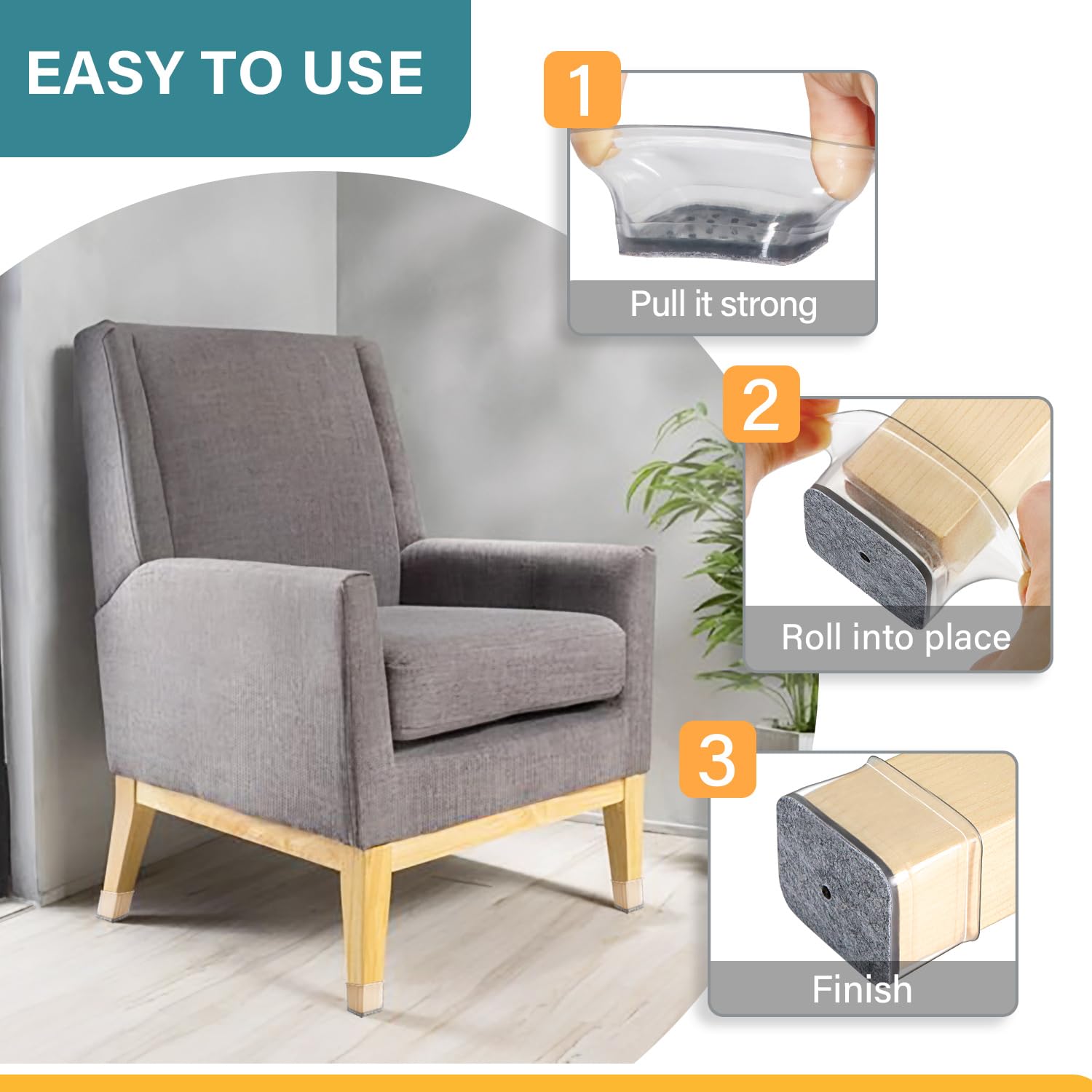 Ansible integrated silicone and felt design prevents pad detachment.